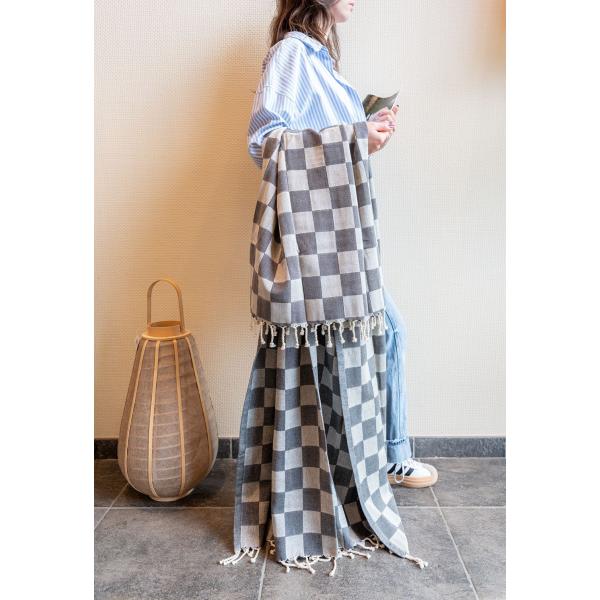 Plaid en coton damier - AUBRY GASPARD