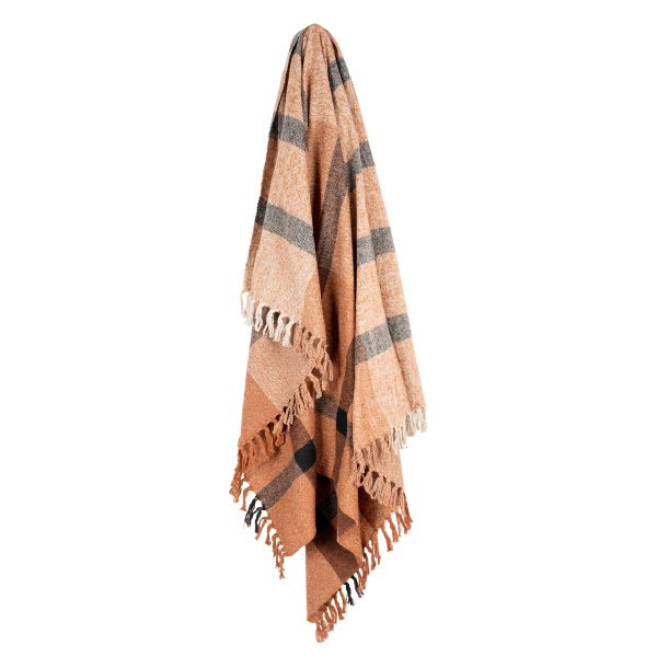 Plaid en coton recyclé brossé - 19,90