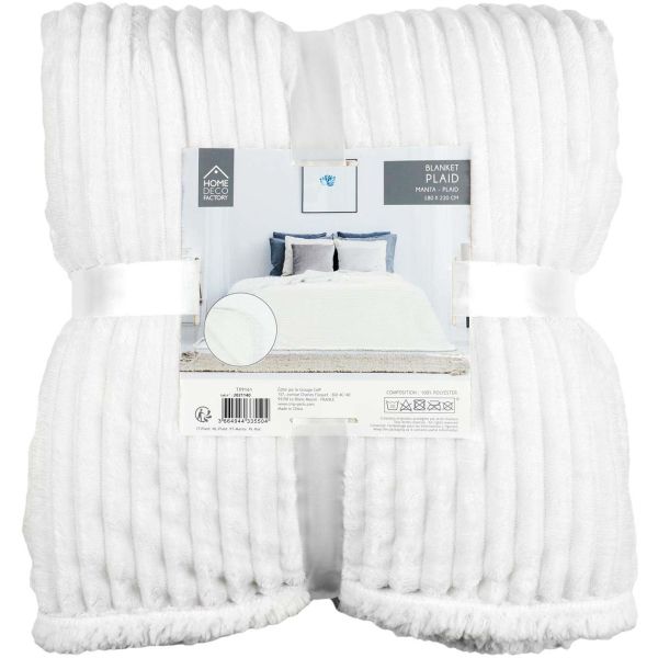 Plaid en flanelle doublure en sherpa 180 x 220 cm - 32,90