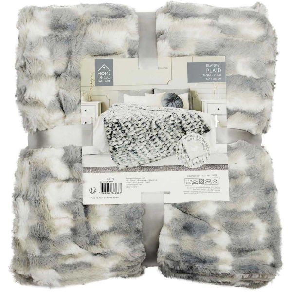 Plaid imitation fourrure Opulence ombre 140 x 200 cm - THE HOME DECO FACTORY