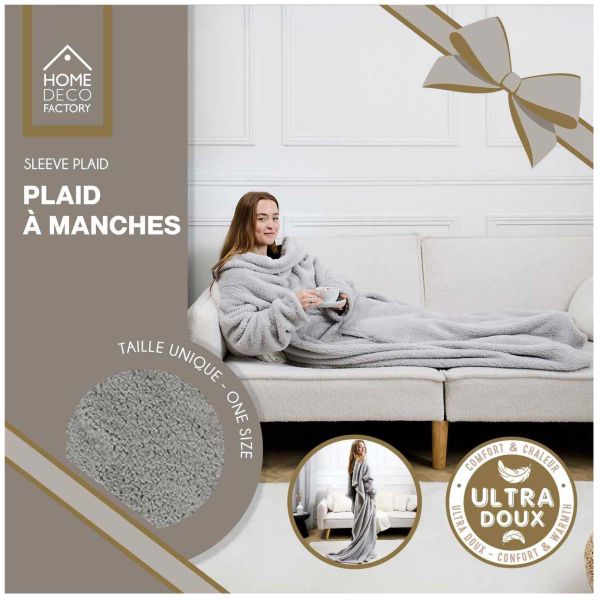 Plaid à manches en polyester ultra doux - CMP-5353