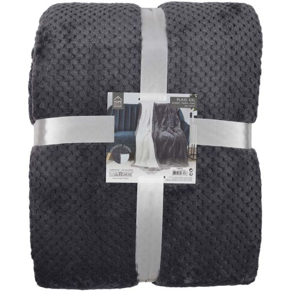 Plaid sherpa effet nid d'abeille 180x220 cm - 34,90