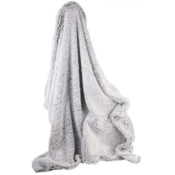 Plaid en sherpa gris 120 x 150 cm - 19,90