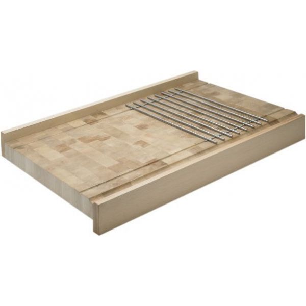 Plan de travail en bois avec grille