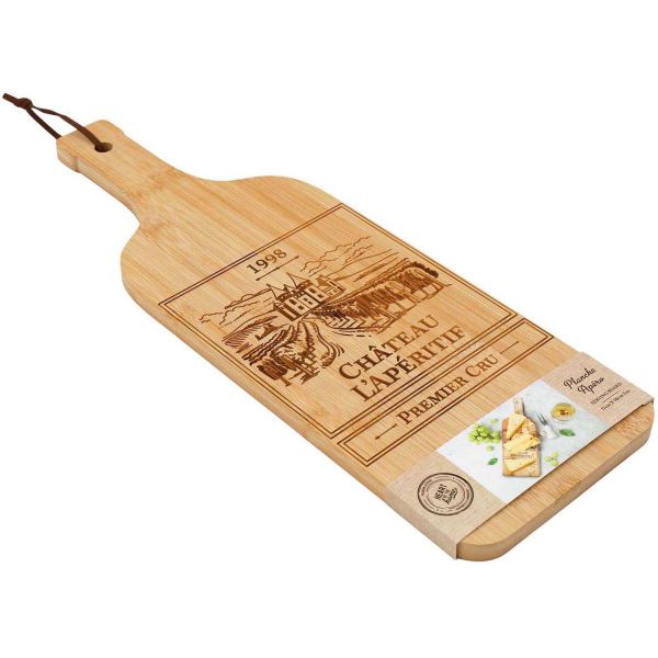 Planche apéro en bambou Bouteille de vin 50 cm