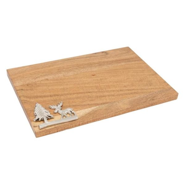Planche à découper en acacia Cerf en alumunium