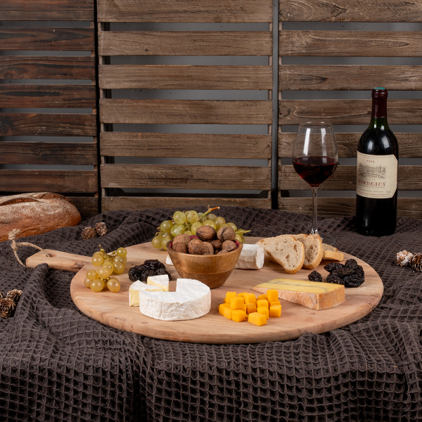 Planche à découper ronde en acacia naturel - AUBRY GASPARD