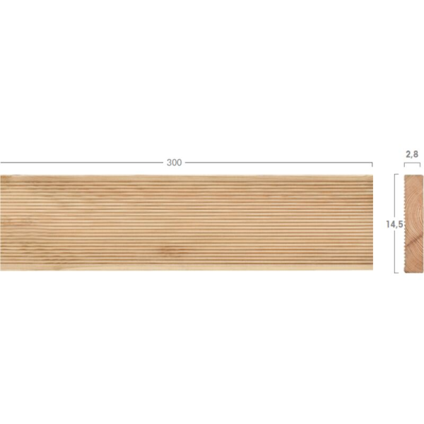Plancher en pin 2.8 x 14.5 x 300 cm - BUR-0392