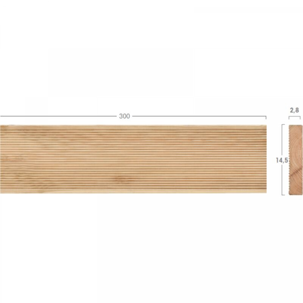 Lame de terrasse en pin 2.8 x 14.5 x 300 cm - 9,69