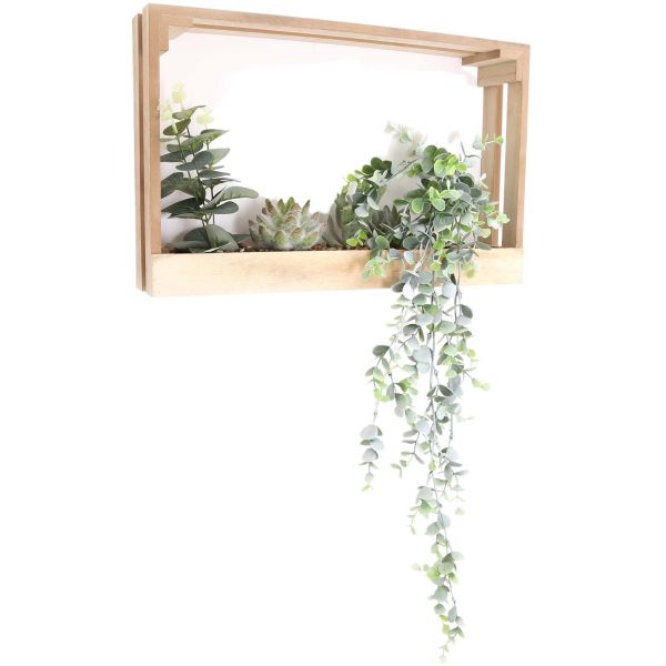 Plante artificielle avec cadre en MDF 41.5 x 7.5 x 26 cm