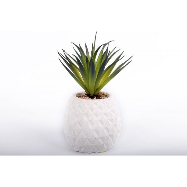 Plante succulente artificielle avec pot ananas 22 cm - SIL