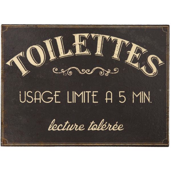 Plaque en métal humour 21 x 15 cm