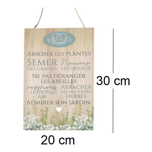Plaque en bois Règles du jardin 20 x 30 cm - 7