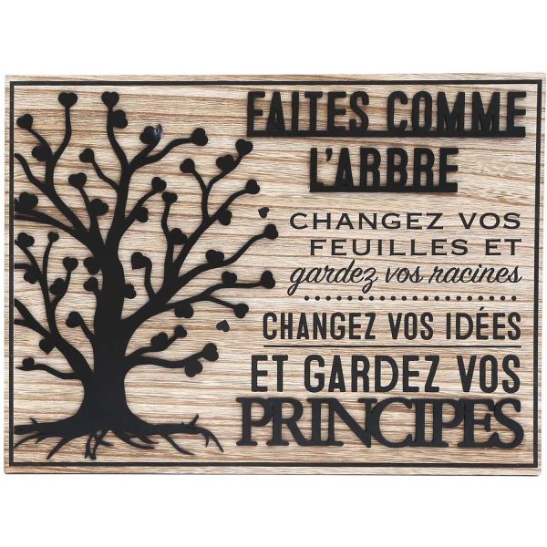 Plaque décorative en bois Arbre de vie 30 x 40 cm