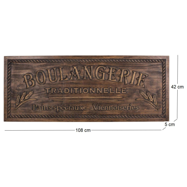 Plaque décorative en bois Boulangerie 108 x 42 cm - ANTIC LINE CRéATIONS