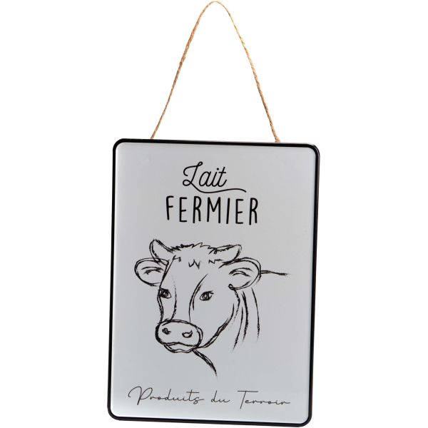 Plaque décorative en métal Lait fermier