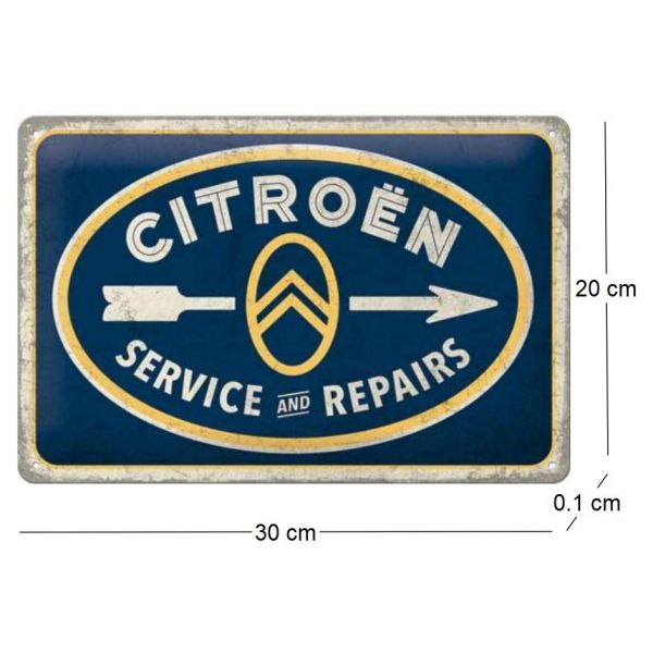 Plaque décorative en métal en relief 30 x 20 cm - Nostalgic Art