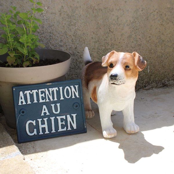 Plaque en fonte Attention au chien - ANTIC LINE CRéATIONS