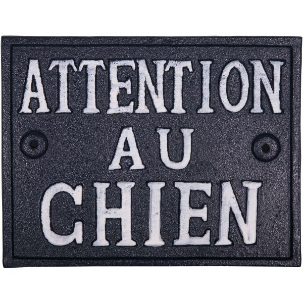 Plaque en fonte Attention au chien