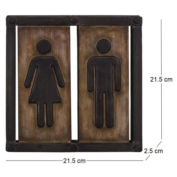 Plaque industrielle Toilettes 21.5 cm - ANTIC LINE CRéATIONS