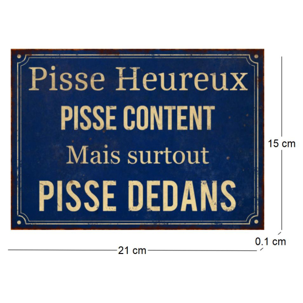 Plaque en métal humour 21 x 15 cm - ANTIC LINE CRéATIONS