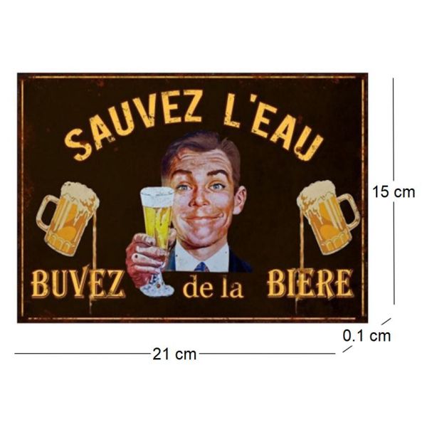 Plaque en métal humour 21 x 15 cm - ANTIC LINE CRéATIONS