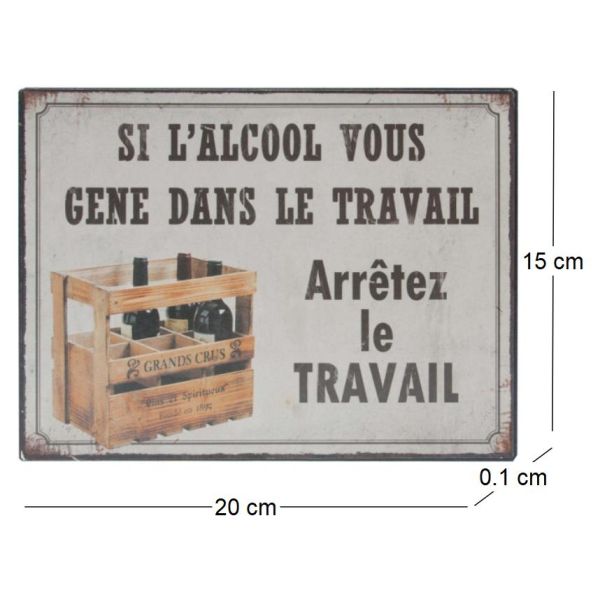 Plaque en métal humour 21 x 15 cm - ANTIC LINE CRéATIONS