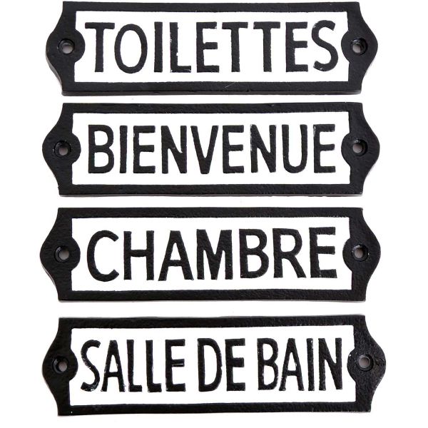 Plaque de porte en métal (lot de 4)