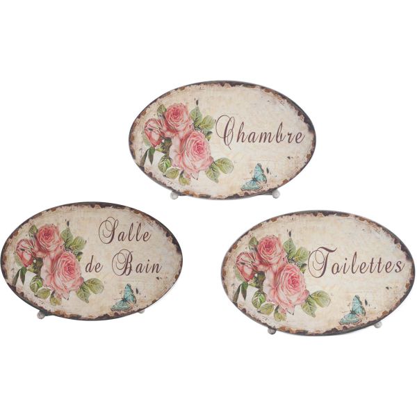 Plaque de portes pour la maison Roses (Lot de 3)