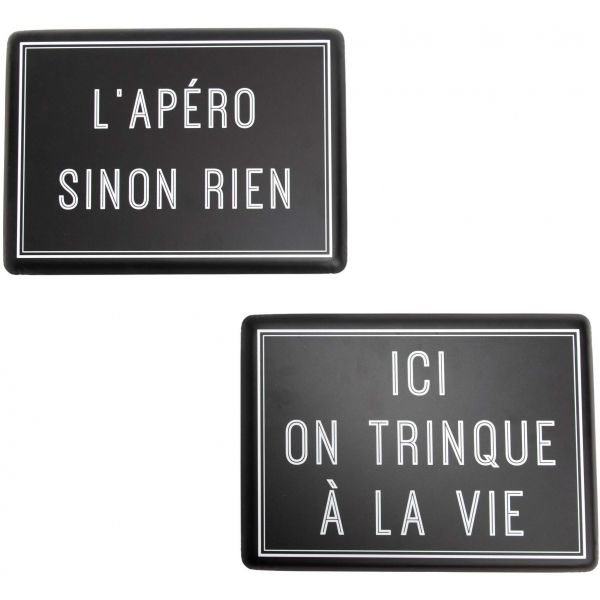 Plaques décoratives en métal Apéro (Lot de 2)