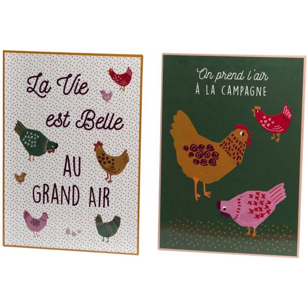 Plaques décoratives en métal Suzie (Lot de 2)