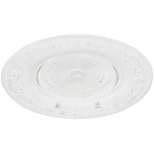 Plat de présentation sur pied en verre ciselé 33 cm - CMP-4094