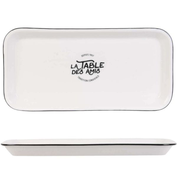 Plat de service en porcelaine 34 x 16.5 cm - CMP-4080