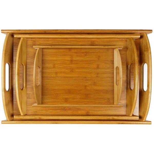 Plateau en bambou (Lot de 3) - THE HOME DECO FACTORY