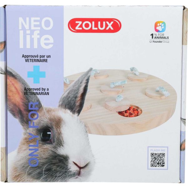 Plateau à friandises en bois pour lapin Neolife - ZOL-2158