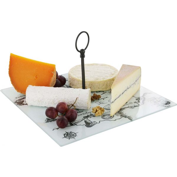 Plateau à fromages en verre Carte de France 30 cm - COOK CONCEPT