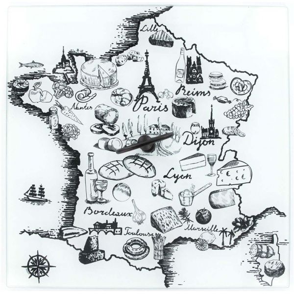 Plateau à fromages en verre Carte de France 30 cm - CMP-3033