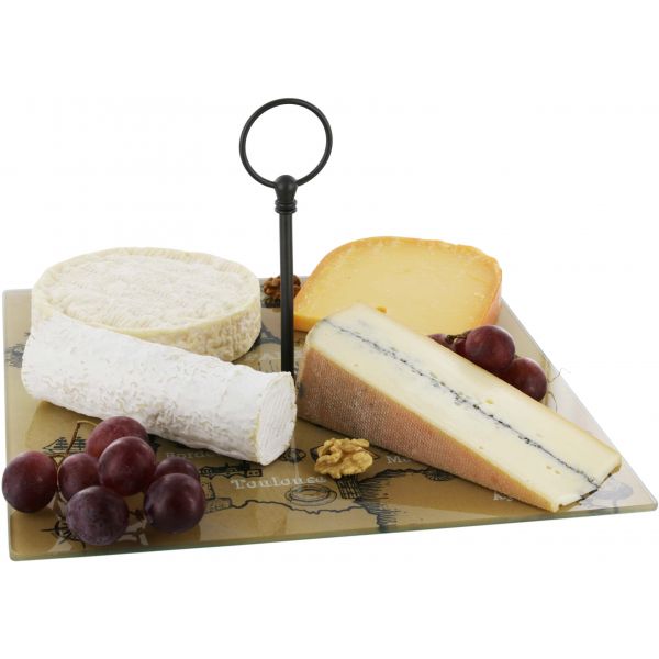 Plateau à fromages en verre Carte de France 30 cm - COOK CONCEPT