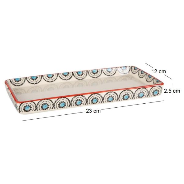 Plateau en grès 23 x 12 x 2.5 cm Ethno - TRANQUILLO