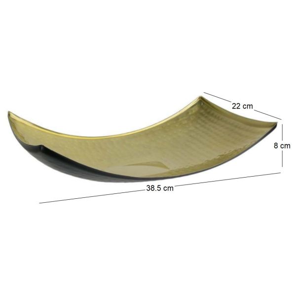 Plateau incurvé noir mat et doré - 7,14