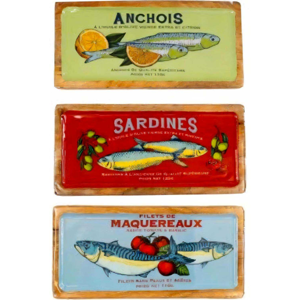 Plateau en manguier et émail Poisson Vintage - SIL