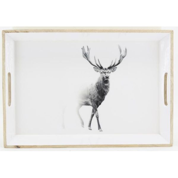 Plateau en manguier et résine Cerf - 34,90
