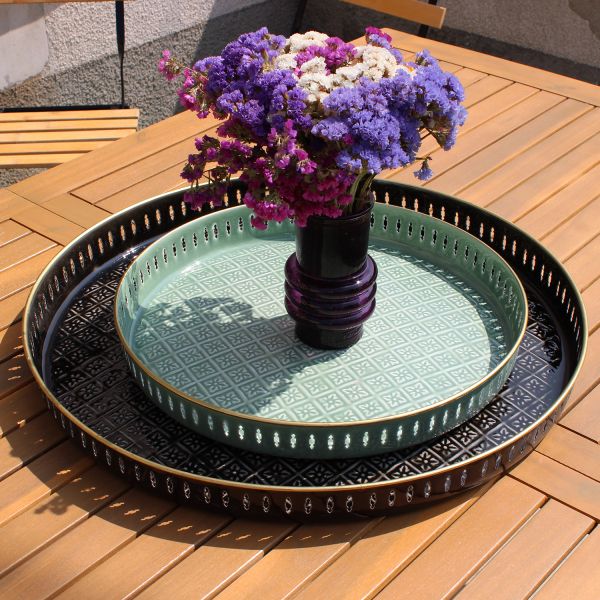Plateau en métal Jali 45 cm - BAZARDELUXE