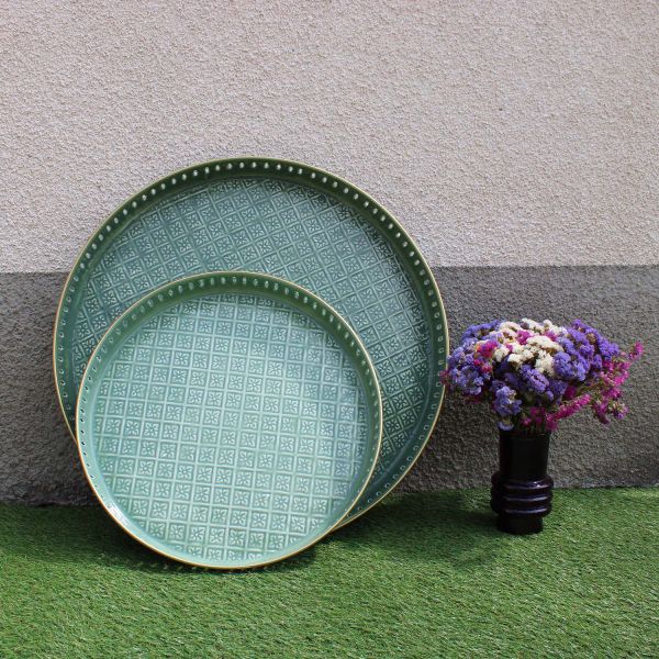 Plateau en métal Jali 45 cm - BAZ-0131