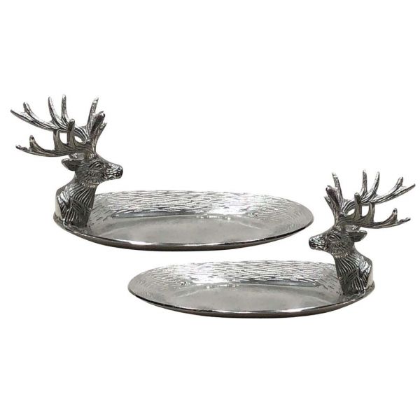 Plateau ovale tête de cerf (Lot de 2)