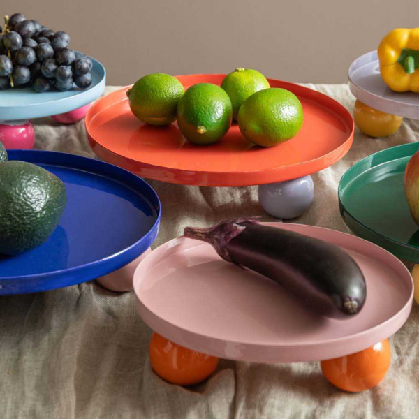 Plateau rond en métal Double Funky Large - PT