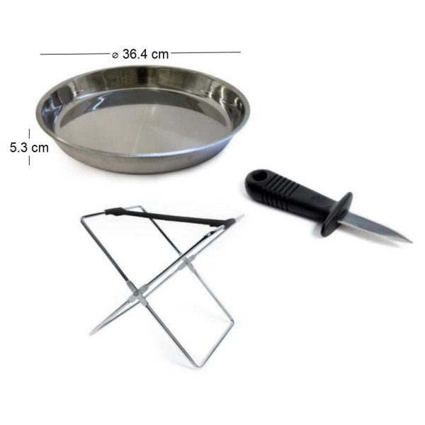 Plateau avec support et couteau à huitres - 10,74