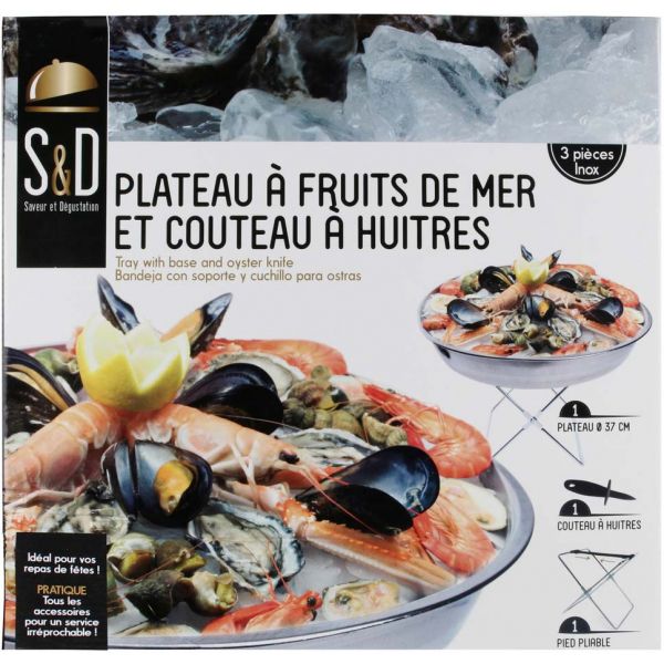 Plateau avec support et couteau à huitres - SAVEUR ET DEGUSTATION