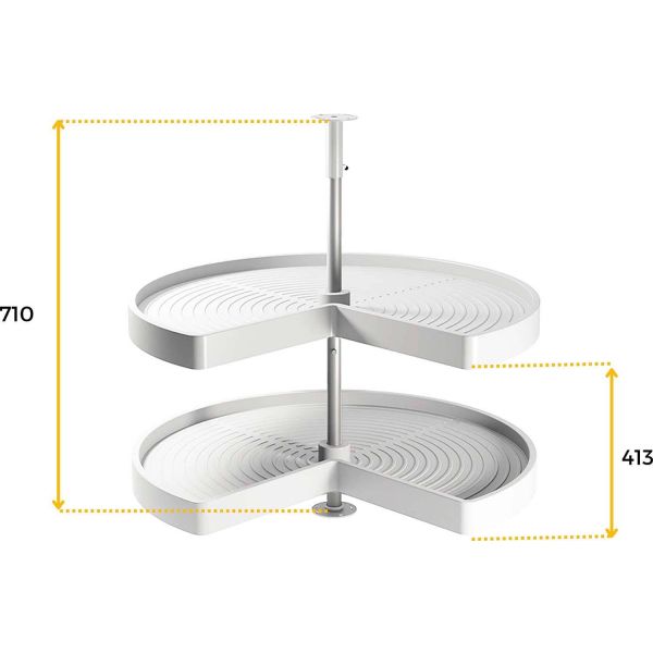 Plateau tournant blanc 2 niveaux pour module de cuisine Shelvo - 129