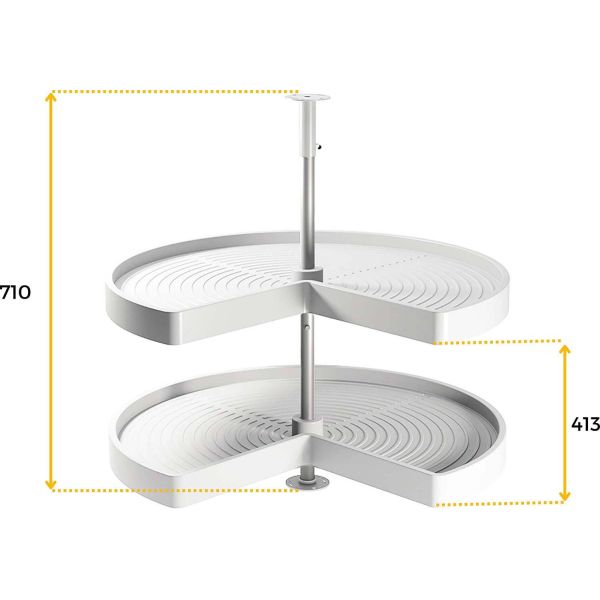 Plateau tournant blanc 2 niveaux pour module de cuisine Shelvo - 119